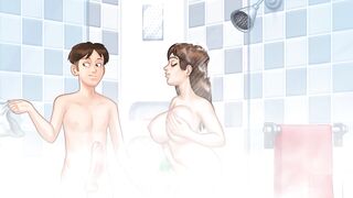 Milfy Stepmom gets screwed and creampied in the washroom