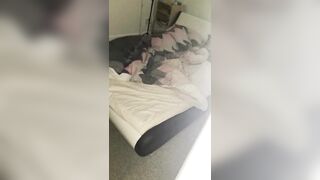 Step son come to my room after spouse left, that guy put his large penis to throat when I was resting