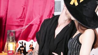 The wicked cuties made a desire to have a 3some for Halloween