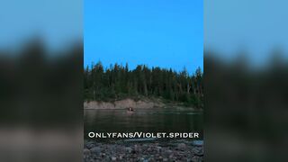 Tattooed brunette hair doxy goes slim dipping