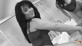 The clean public restroom serves as Mariana Sato's personal missionary anal station