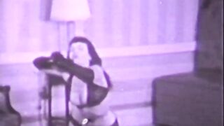 Vintage sweetheart with old-fashioned hairstyle disrobes off her hawt underware