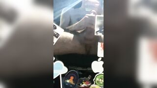 Jerking large hard knob in mirror for u