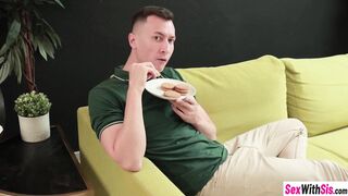 Hawt teen drank large shlong and hot angel enjoyed coarse sex with stepbro