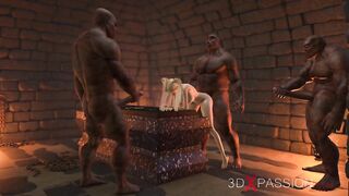 Cold-blooded orcs screw 18 pleasing teen cutie in darkness dungeon