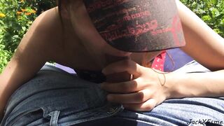 Oral-job from a sexy student in nature (movie two)