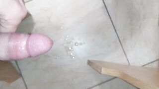 Stroking on the hotel large shlong jizz flow