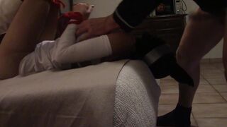 Preview fastened and hooded with hose heels, i've my throat banged for twenty minutes blow job creampie