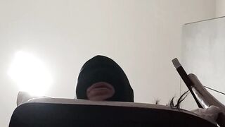 Fastened up, blindfolded and ballgagged mother i'd like to fuck gets screwed in her throat, cunt and butt