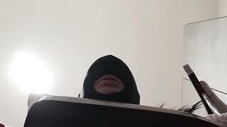 Fastened up, blindfolded and ballgagged mother i'd like to fuck gets screwed in her throat, cunt and butt