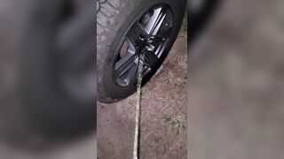 Pissing On Car Tire 《4k》