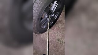 Pissing On Car Tire 《4k》