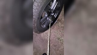 Pissing On Car Tire 《4k》