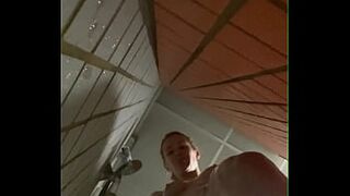 Cute cutie with a excellent body takes a shower after the gym