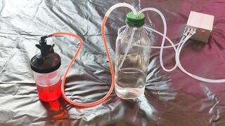 Halloween bloody enema from my fresh enema machine with inflatable nozzle