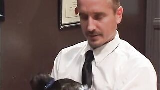 Chocolate teen gives head to her teacher