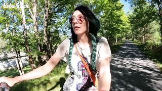 Riding a weenie nude on my bike in public