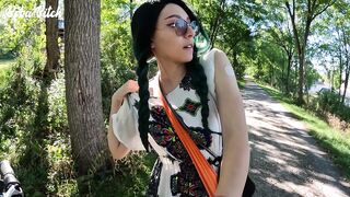 Riding a weenie nude on my bike in public