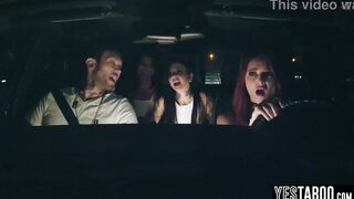 Small redhead hotty got railed in a hardcore foursome with her ghost allies