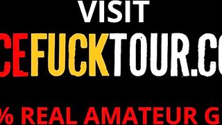 Breasty Colombian Hottie Swallows Huge White Rod In Wild Oral Session