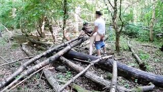 eighteen years old skip school to have sex in the forest, banging outdoors instead of gonna school, consummate body barely legal