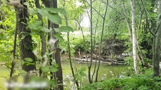 Public oral pleasure and cum in throat