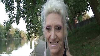 Older French doxy eats cum after hard anal screwing