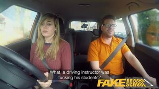 Fake Driving School 34F Breasts Bouncing in driving lesson