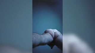 Str8 POV solo butt and teabag viewing. POV facial jizz flow