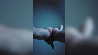 Str8 POV solo butt and teabag viewing. POV facial jizz flow