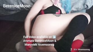 Harley Quinn anal with a cucumber