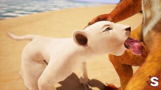 Fur three-some ends in creampie and squirting in intensive Wild Life sex