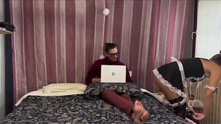 The messy waitress desires to get drilled hard by her boss and sucks his jock