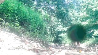 Nude woods waking with big jizz flow