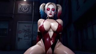 Harley quinn sucks a large wang (AI GENERATED)