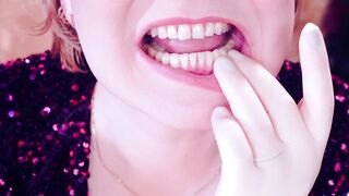 I'm your dentist. I will feel your teeth with my gloves. ASMR.