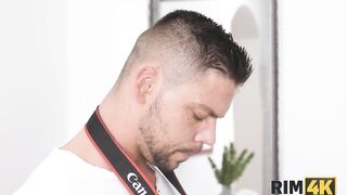 RIM4K. Awesome model enjoys the smack of photographers backdoor and knob