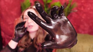 ASMR movie: medical nurse gloves with oil. Sounds triggers.