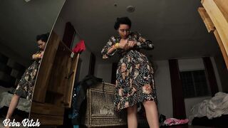 Publicly blindfolded and chained + fingering til climax - XBIZ Thank U Vid