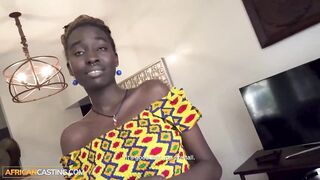 Amateur Darksome Skin Ebony Honey Rides BWC After Coarse Mouth Bang In Casting