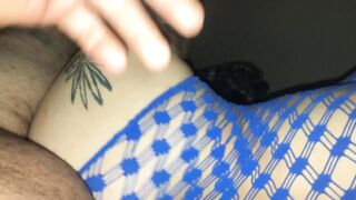 Corpulent butt shaking on cock