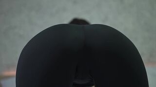 Fellatio Sounds and Cunt In Leggings Close Up