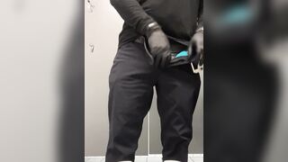 Public restroom changing panties decided to drain the weenie real quick