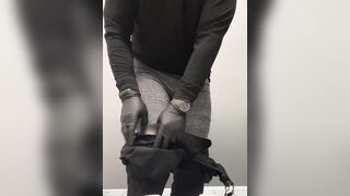 Public restroom changing panties decided to drain the weenie real quick