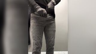 Public restroom changing panties decided to drain the weenie real quick