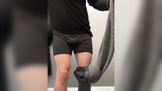 Public restroom changing panties decided to drain the weenie real quick