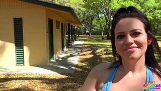 Large Butt Latin babe Star Mandi May Sucks Ebony Penis After Losing 1 on 1 To A Fan