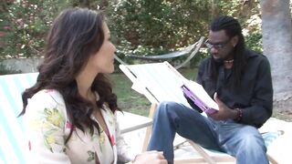 Slutty Oriental Brunette hair Takes A Giant Ebony Dong In Her Vagina SQF