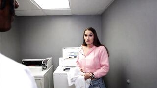 Large titties blond mother i'd like to fuck swallows giant BBC ejaculation from her late nite food delivery driver ft Misty Rein