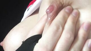 Squirting milk from the bazookas - milking like a COW - massage of milky melons and playing with nipp